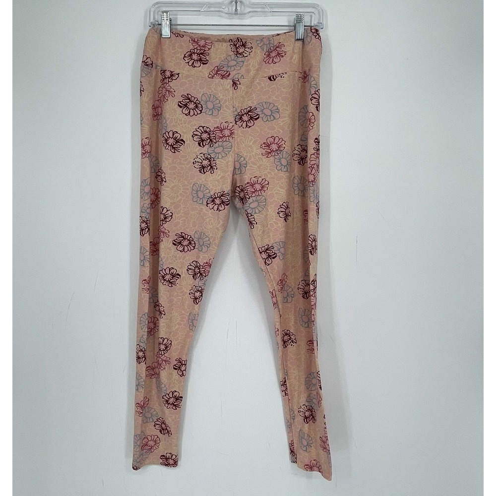 LuLaRoe Women's Pink Floral Tall & Curvy Leggings Tall & Curvy Size XL